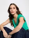 t-shirt-manches-courtes-a-col-en-v-vert-emeraude-femme-vue1-32536300896411026.webp
