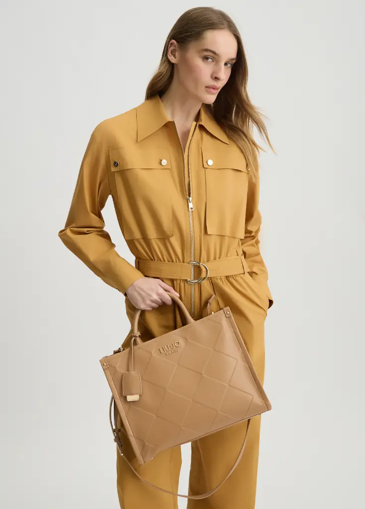 Bolso De Mano en punto rombo