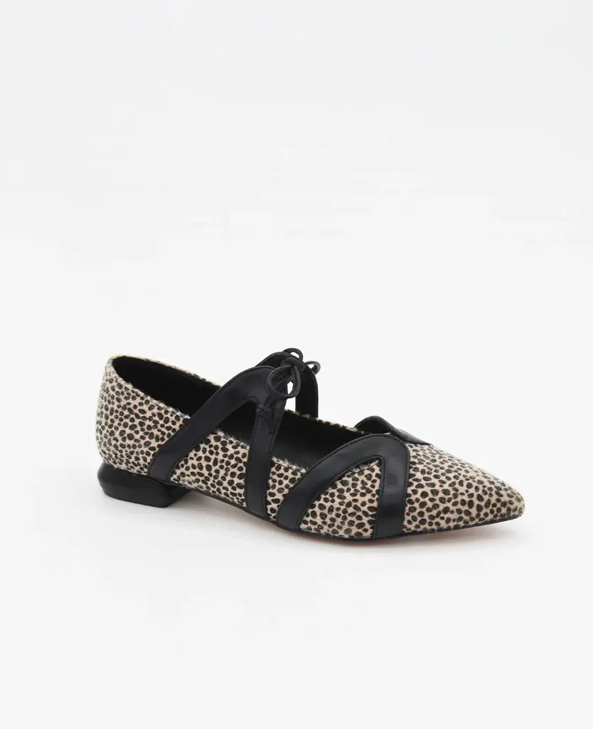  Estampadas Beige con Tiras Negras Cruzadas