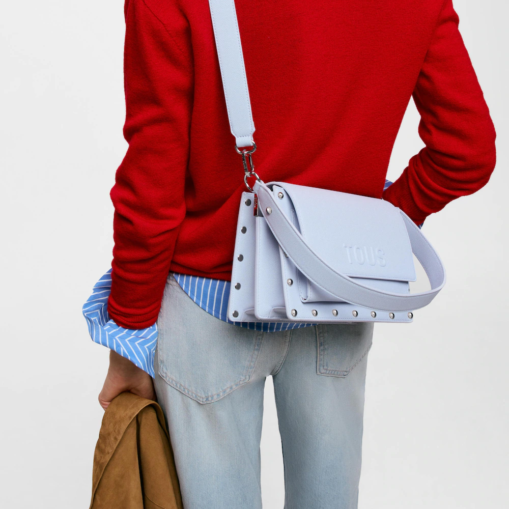 Bandolera mediana azul Audree studs