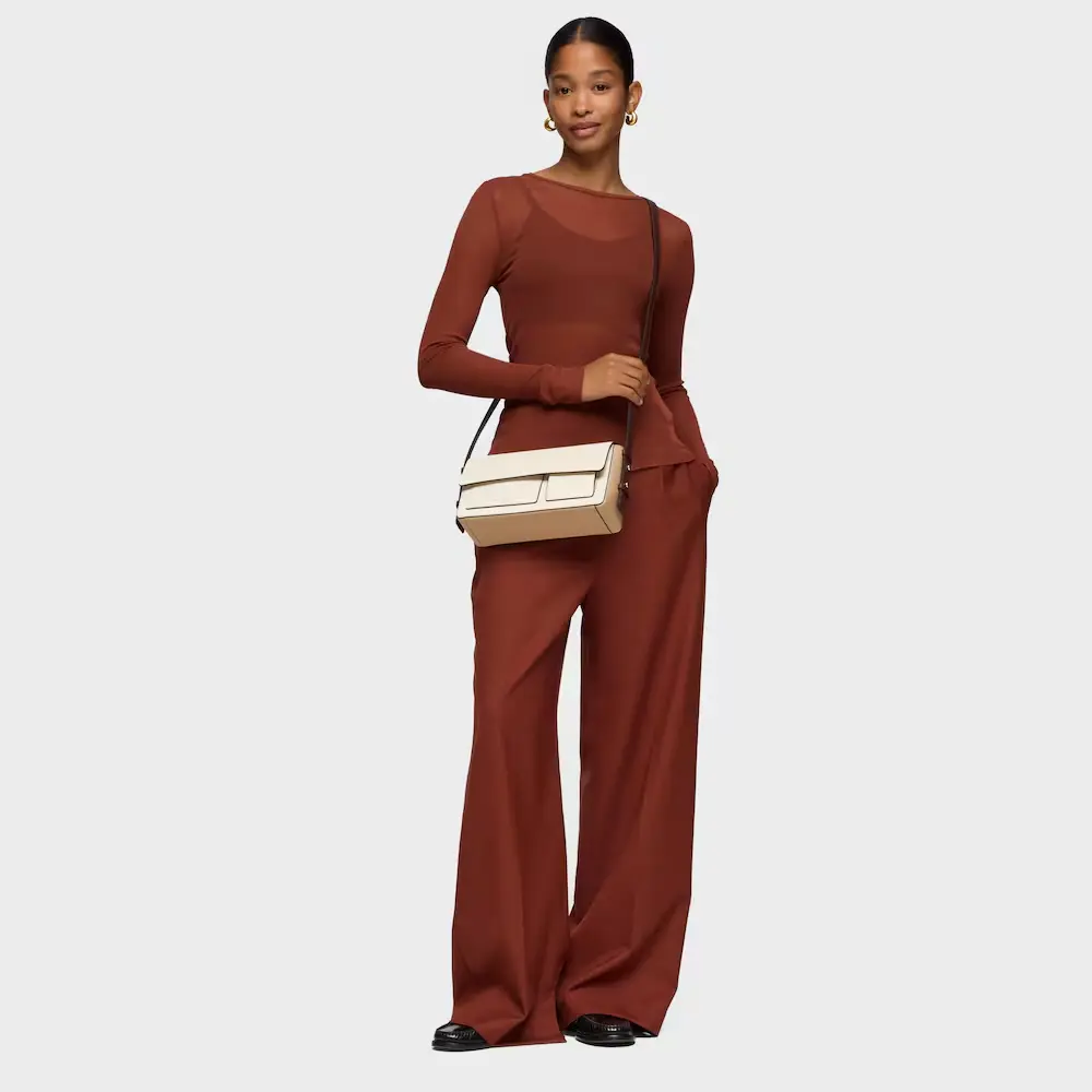Bandolera mediana beig marron  tous  back to basics 