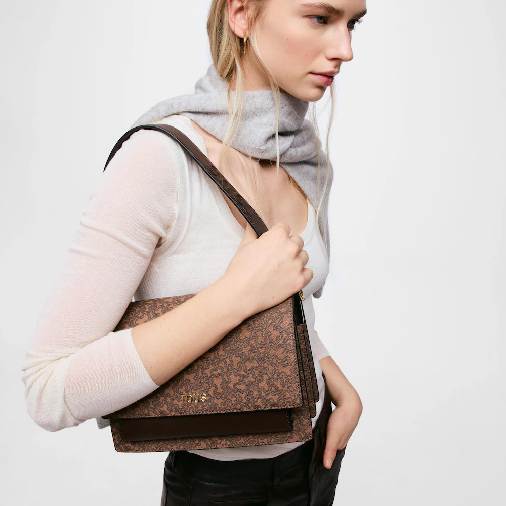 Bandolera mediana marron audree kaos mini lines 