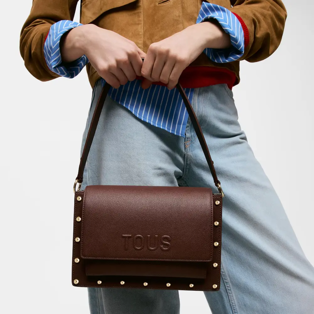 Bandolera m Audree studs marron 