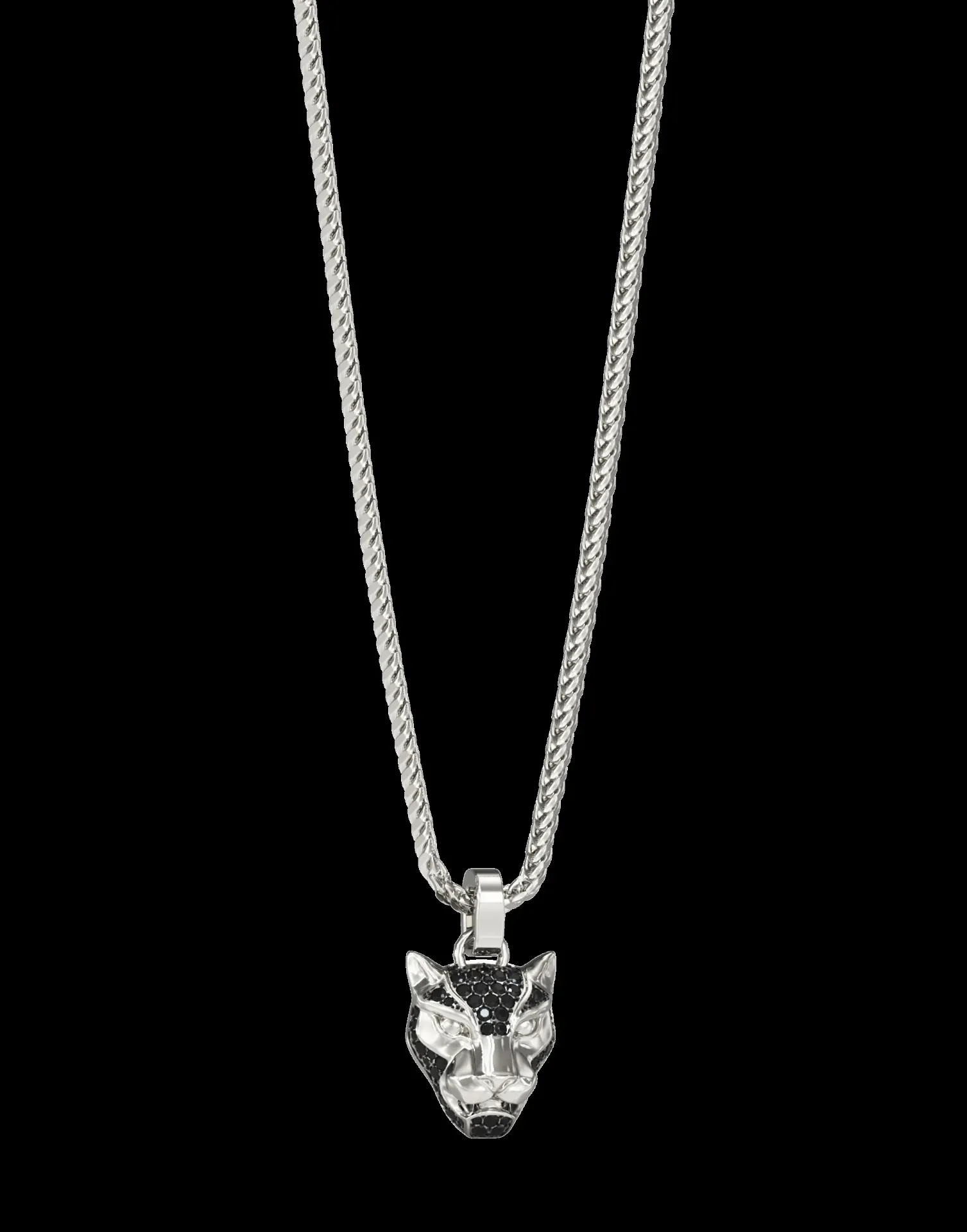 Colgante mas cadena leon plateado Guess