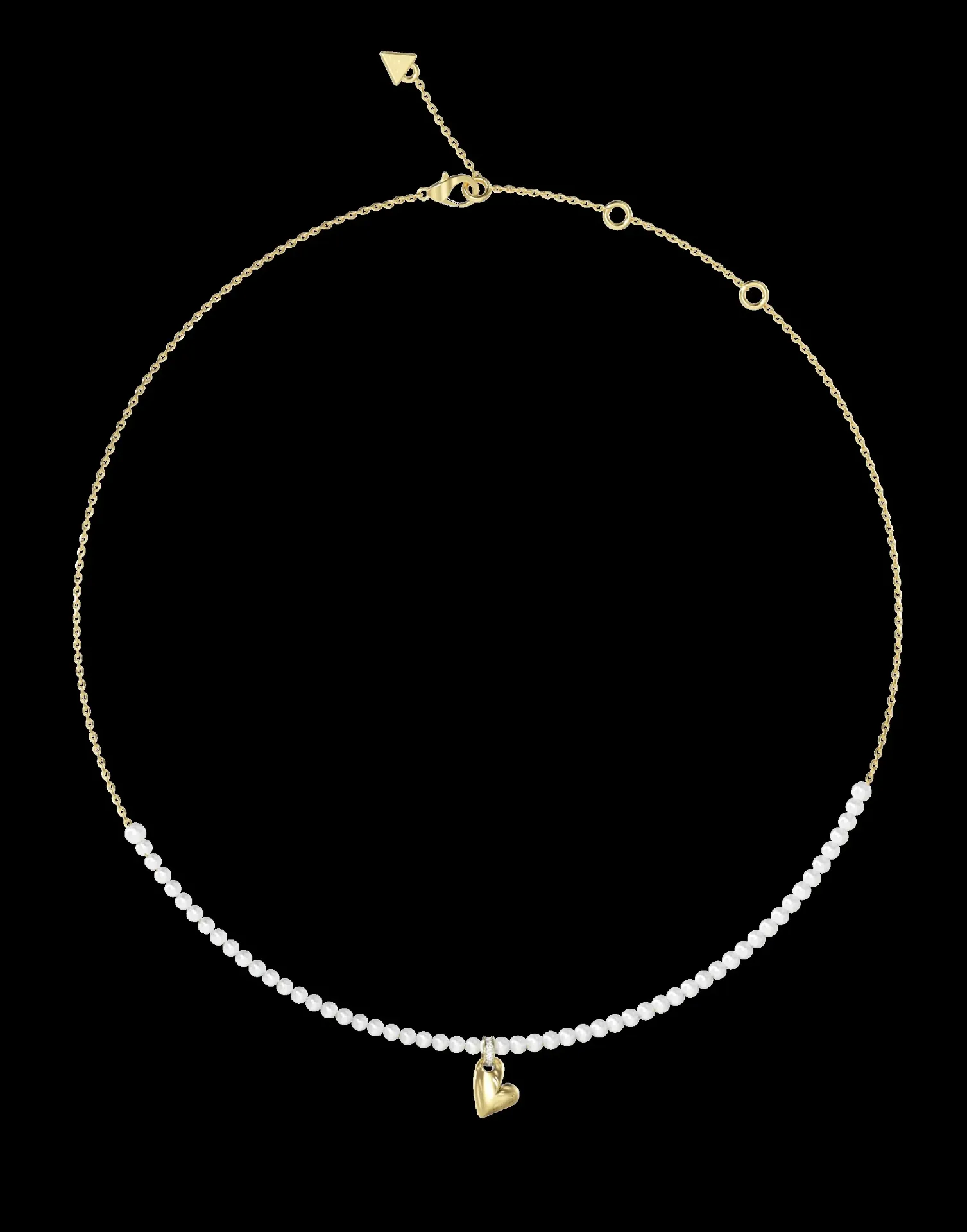 Colgante d perlas y corazon guess