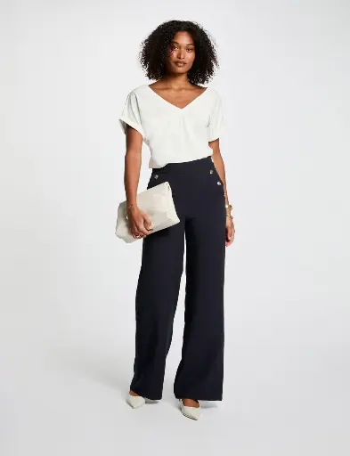 Pantalon Large abotonado blue Morgan