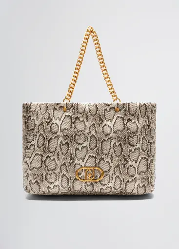 Bolso  Tote La Puffy estampado piel de serpiente  Liujo