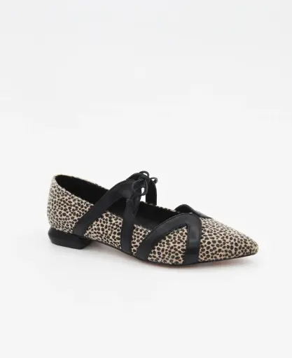  Estampadas Beige con Tiras Negras Cruzadas
